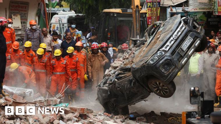 Six dead and more feared trapped in collapsed building in Delhi Eyewitnesses say two-to-four dozen are thought to have been inside the five-storey hostel when it came down. 2 hrs ago Asia